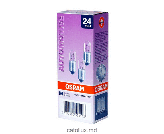 Автолампа OSRAM 24V T4W BA9s (3930) 
