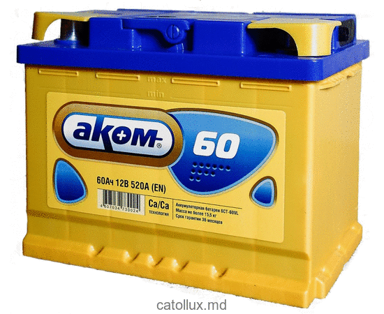 Аккумулятор автомобильный Аком 6 СТ-60 VL Euro P+ 
